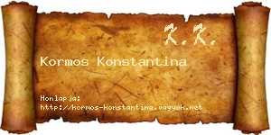 Kormos Konstantina névjegykártya